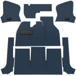 1956-1968 VW Beetle Convertible Carpet Kit - Front - w/ Footrest - Loop or Cutpile