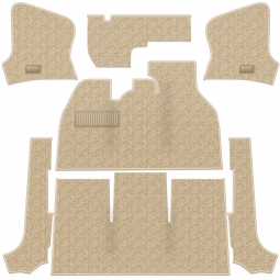 1956-1968 VW Beetle Convertible Carpet Kit - Front - w/ Footrest - Oatmeal Loop