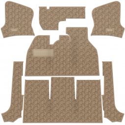 1956-1968 VW Beetle Convertible Carpet Kit - Front - w/ Footrest - German Squareweave