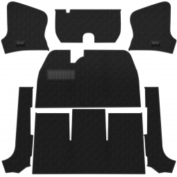 1956-1968 VW Beetle Convertible Carpet Kit - Front - w/o Footrest - Black Loop