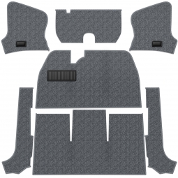 1956-1968 VW Beetle Convertible Carpet Kit - Front - w/o Footrest - Charcoal Loop