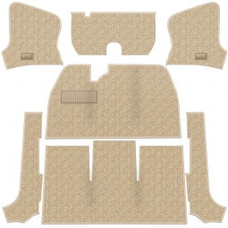 1956-1968 VW Beetle Convertible Carpet Kit - Front - w/o Footrest - Oatmeal Loop