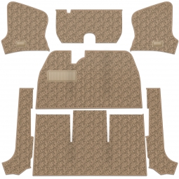 1956-1968 VW Beetle Convertible Carpet Kit - Front - w/o Footrest - German Squareweave