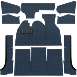 1971-1972 VW Super Beetle Convertible Carpet Kit - Front - w/ Footrest - Loop or Cutpile