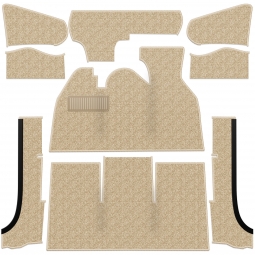 1971-1972 VW Super Beetle Convertible Carpet Kit - Front - w/ Footrest - Oatmeal Loop