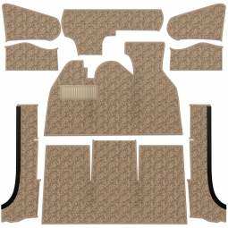 1971-1972 VW Super Beetle Convertible Carpet Kit - Front - w/ Footrest - German Squareweave