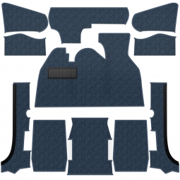 1973-1979 VW Super Beetle Convertible Carpet Kit - Front - w/ Footrest - Loop or Cutpile