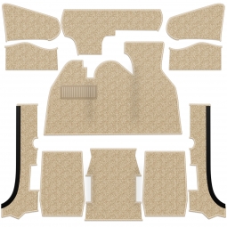 1973-1979 VW Super Beetle Convertible Carpet Kit - Front - w/ Footrest - Oatmeal Loop