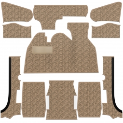 1973-1979 VW Super Beetle Convertible Carpet Kit - Front - w/ Footrest - German Squareweave