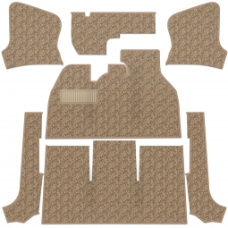 1969-1970 VW Beetle Convertible Carpet Kit - Front - w/ Footrest - German Squareweave