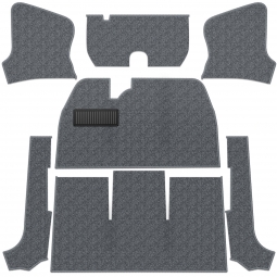 1969-1970 VW Beetle Convertible Carpet Kit - Front - w/o Footrest - Charcoal Loop