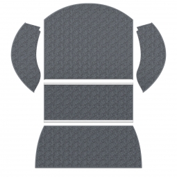 1971-1972 VW Super Beetle Convertible Carpet Kit - Rear - 5 Piece Set - Charcoal Loop