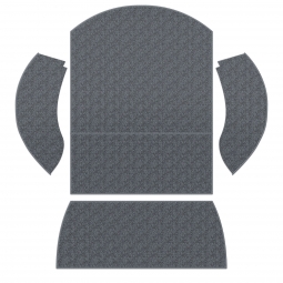 1973-1979 VW Super Beetle Convertible Carpet Kit - Rear - 4 Piece Set - Charcoal Loop