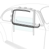 Window Scraper w/Trim, 113853322DG, Outer, Right, VW Bug, Super Beetle