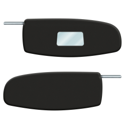 1958-1964 VW Beetle Sun Visors - with Mirror - Pair - Black Vinyl - Sedan and Convertible