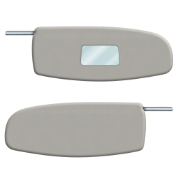 1958-1964 VW Beetle Sun Visors - with Mirror - Pair - Off-White Vinyl - Sedan and Convertible