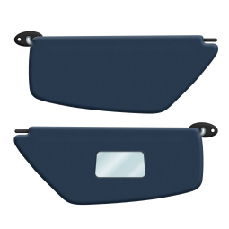 1965-1967 VW Beetle Sedan Sun Visors - OEM Style - with Mirror - Pair - Vinyl Colors