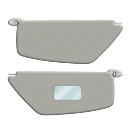 1965-1967 VW Beetle Sedan Sun Visors - OEM Style - with Mirror - Pair - Off-White Vinyl