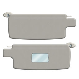 VW Sun Visors - with Mirror - Pair - Off-White Vinyl - 1965-1977 Beetle - 1971-1979 Super Beetle