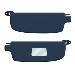 1965-1974 VW Karmann Ghia Sun Visors - with Mirror - Pair - Vinyl Colors