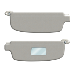 1965-1974 VW Karmann Ghia Sun Visors - with Mirror - Pair - Off-White Vinyl