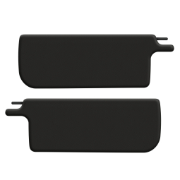 VW Sun Visors - Pair - Black Vinyl - 1965-1972 Beetle - Super Beetle Convertible