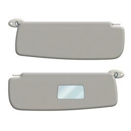 1961-1973 VW Type 3 Sun Visors - with Mirror - Pair - Off-White Vinyl