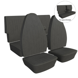 1973 Type 3 Fastback & Notchback Seat Upholstery - Front & Rear - With Rear Armrest -  Tweed