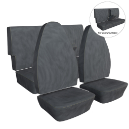 1973 Type 3 Fastback & Notchback Seat Upholstery - Front & Rear - With Rear Armrest - Velour