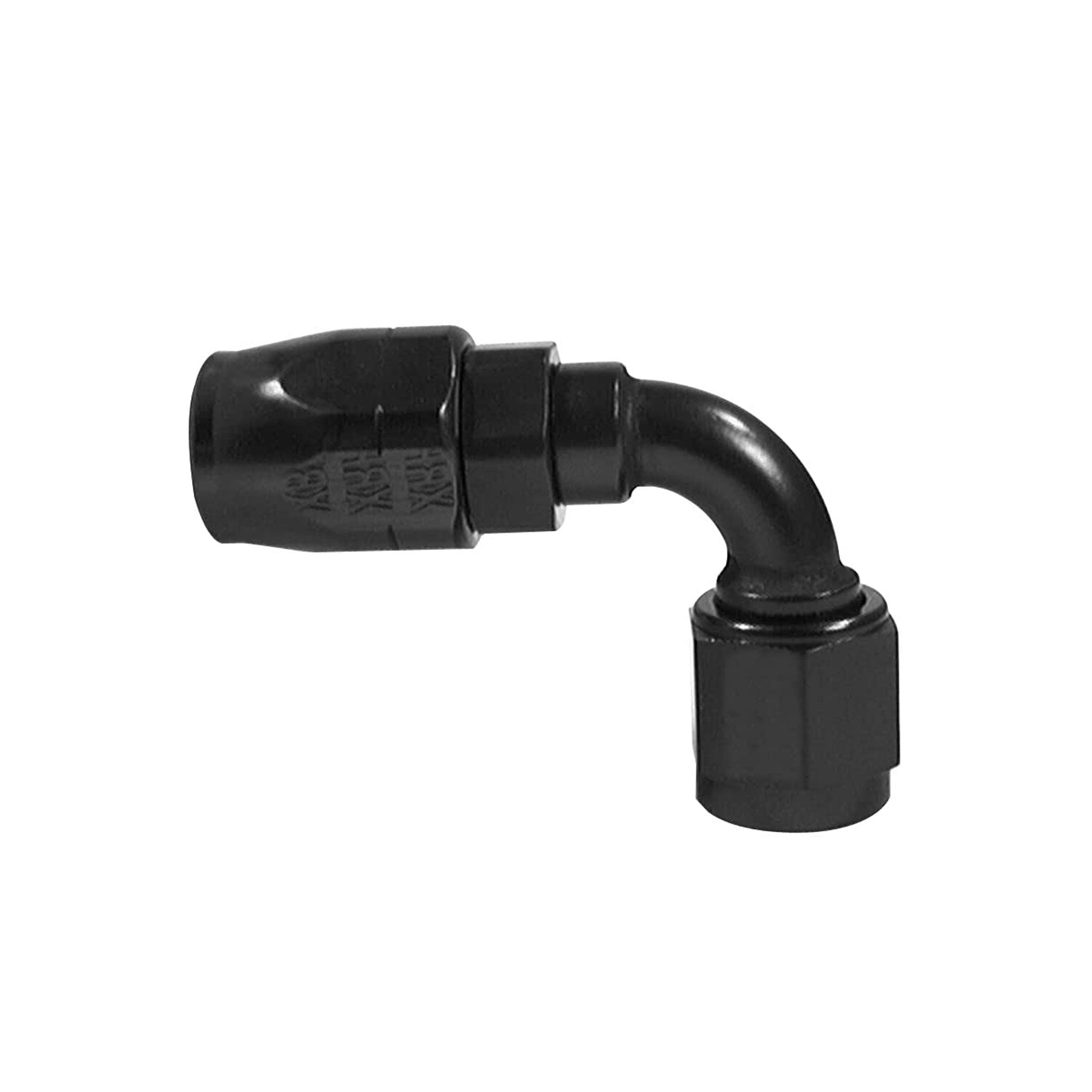 XRP -8 90º Double Swivel Hose End - Black Anodized Aluminum