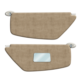 1965-1967 VW Beetle Sedan Sun Visors - OEM Style - with Mirror - Pair - Velour Colors