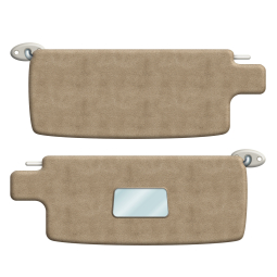 VW Sun Visors - with Mirror - Pair - Velour Colors - 1965-1977 Beetle - 1971-1979 Super Beetle