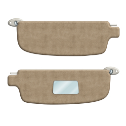 1965-1974 VW Karmann Ghia Sun Visors - with Mirror - Pair - Velour Colors