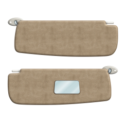 1961-1973 VW Type 3 Sun Visors - with Mirror - Pair - Velour Colors