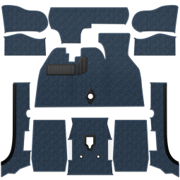 Premium 1973-1979 VW Super Beetle Convertible Carpet Kit - Front - w/ Footrest - Loop or Cutpile