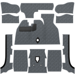 Premium 1973-1979 VW Super Beetle Convertible Carpet Kit - Front - w/ Footrest - Charcoal Loop