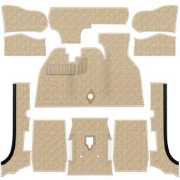 Premium 1973-1979 VW Super Beetle Convertible Carpet Kit - Front - w/ Footrest - Oatmeal Loop