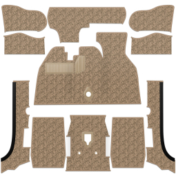 Premium 1973-1979 VW Super Beetle Convertible Carpet Kit - Front - w/ Footrest - German Squareweave