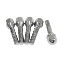 EMPI VW Lug Bolts - Chrome - Extra Long - 12mm - 60 Degree Seat - Set of 5