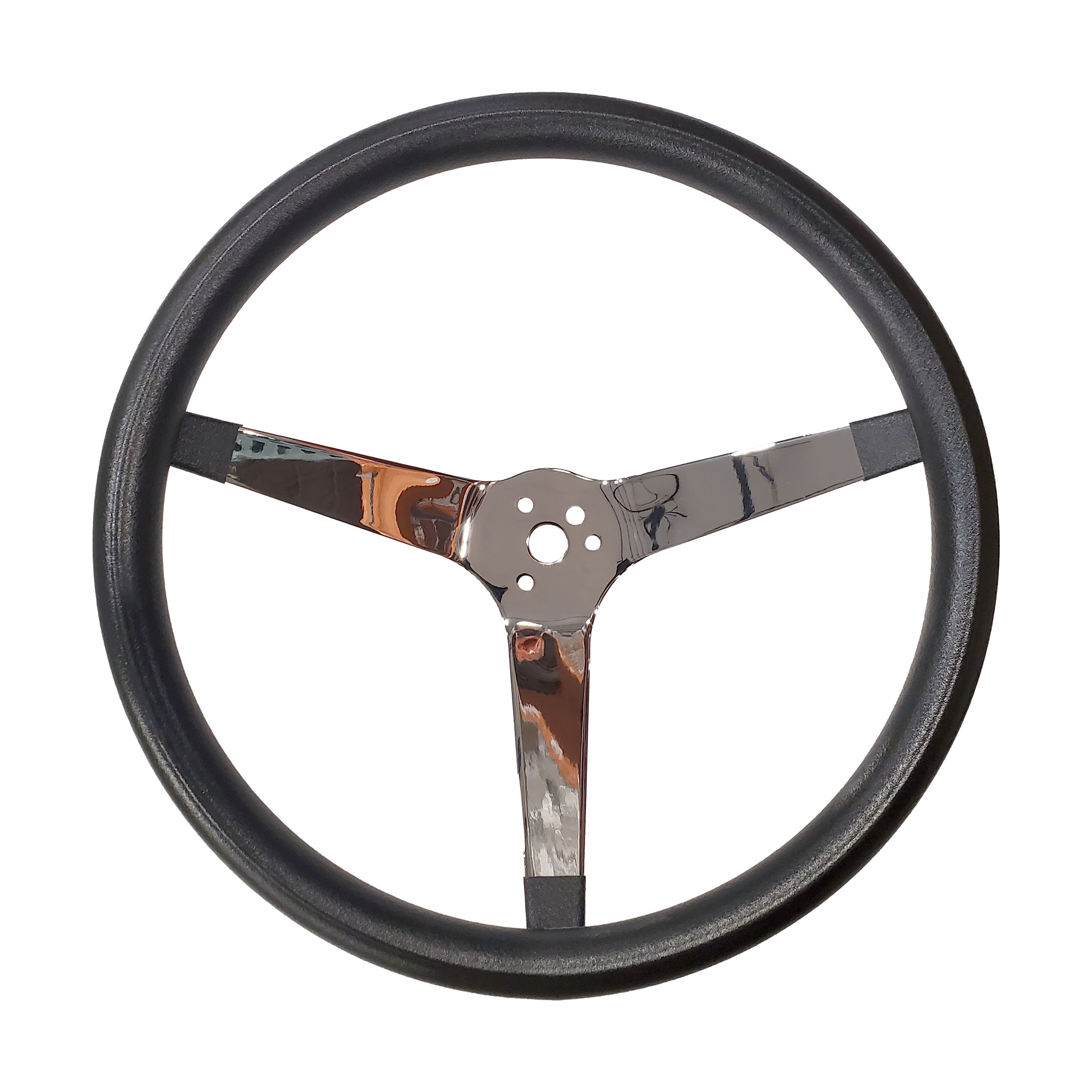 EMPI VW Steering Wheel - Classic Black Foam Grip - Chrome - 14.75