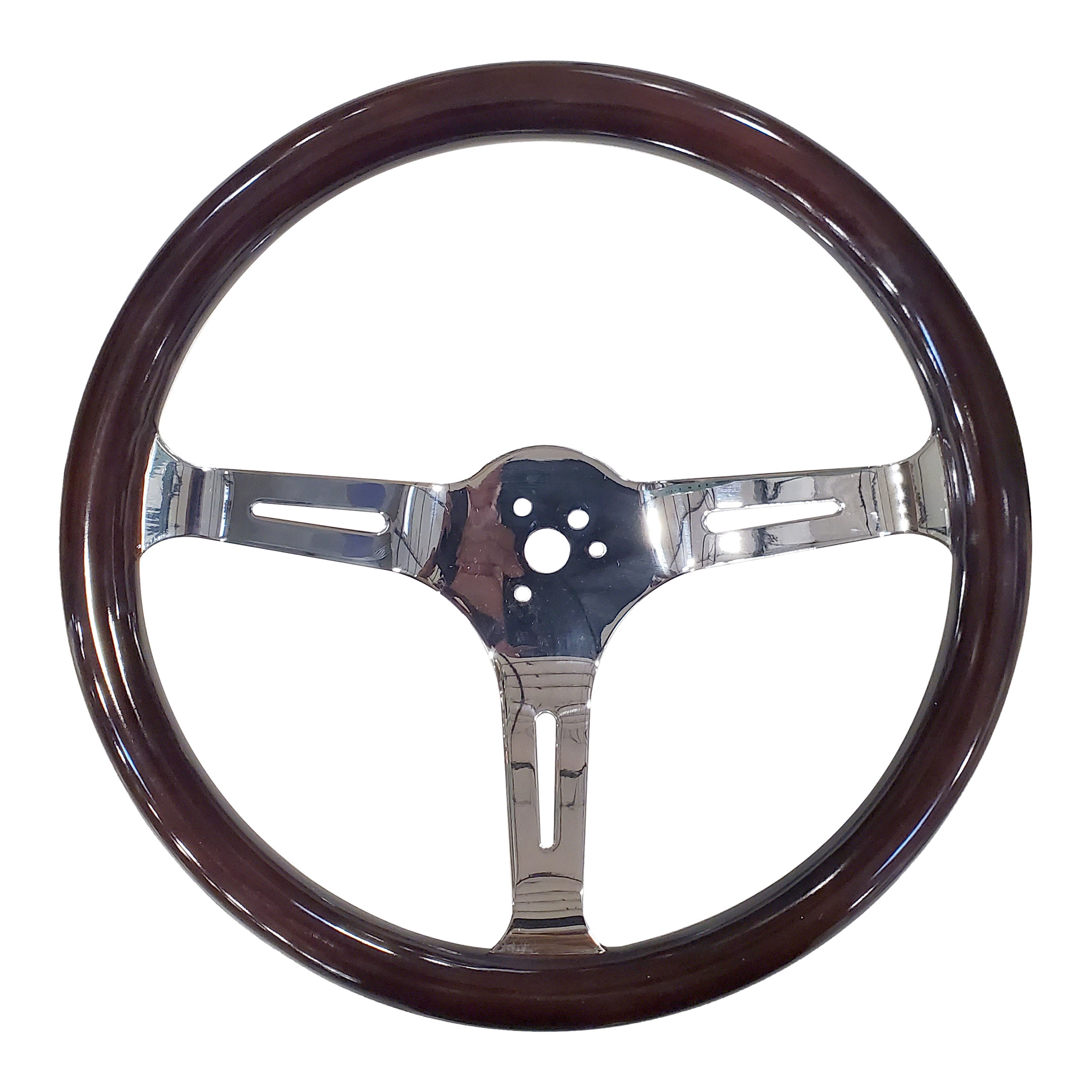 EMPI VW Steering Wheel Kit - Includes Adapter - Fat Grip - Classic Dark Wood