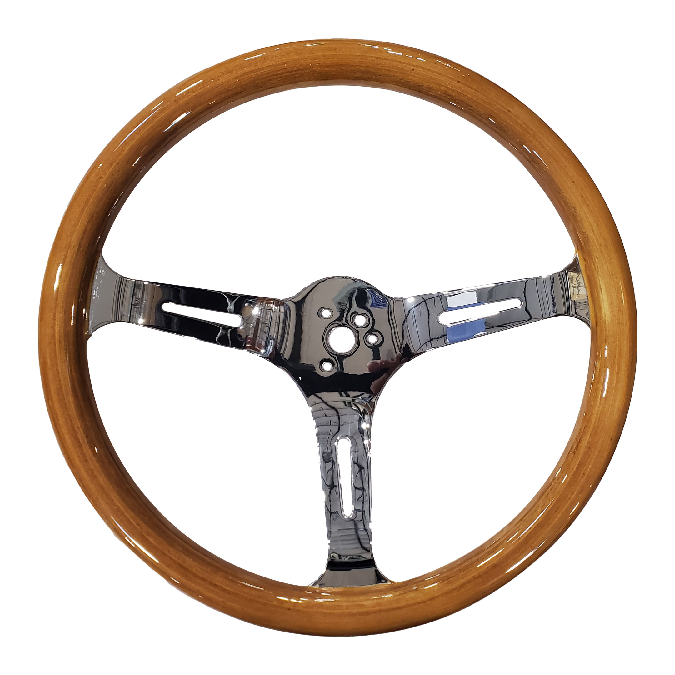 EMPI VW Steering Wheel Kit - Includes Adapter - Fat Grip - Classic Light Wood