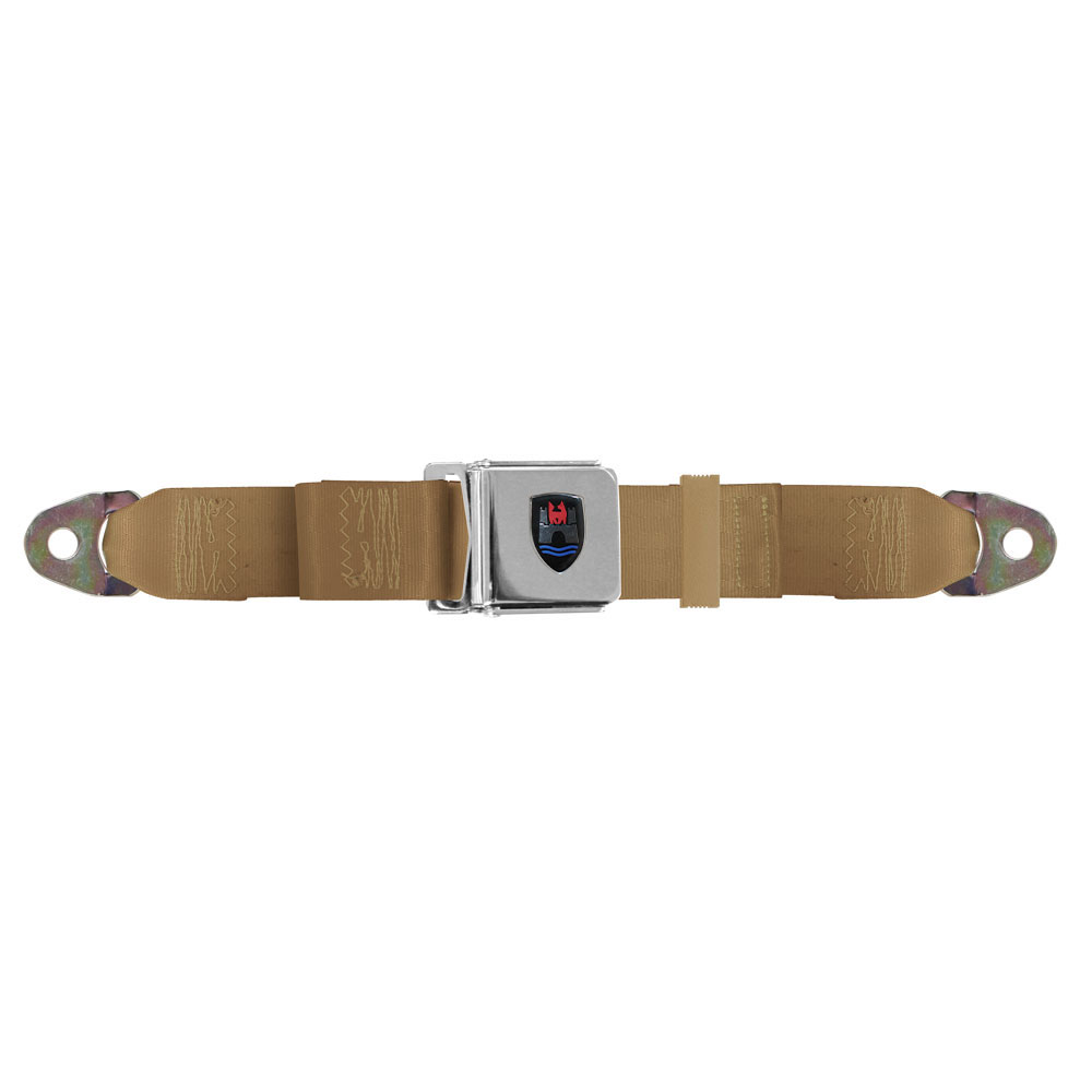 2 Point Lap Belt - Chrome Lift Latch - with Hardware - Tan