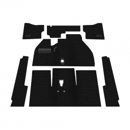 Premium 1958-1961 VW Beetle Convertible Carpet Kit - Front - w/ Footrest - Black Loop