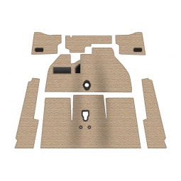 Premium 1958-1961 VW Beetle Convertible Carpet Kit - Front - w/ Footrest - German Squareweave