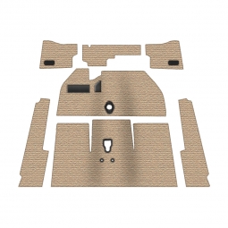 Premium 1958-1961 VW Beetle Convertible Carpet Kit - Front - w/o Footrest - German Squareweave