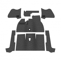 Premium 1968 VW Beetle Convertible Carpet Kit - Front - w/ Footrest - Charcoal Loop