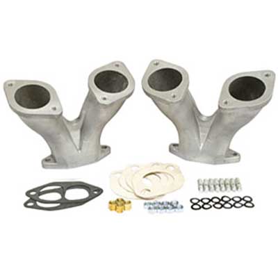 EMPI Stage 3 GTV-2 Match Ported Short Manifolds for 48/51 IDA/EPC Carburetors, Pair with Hardware