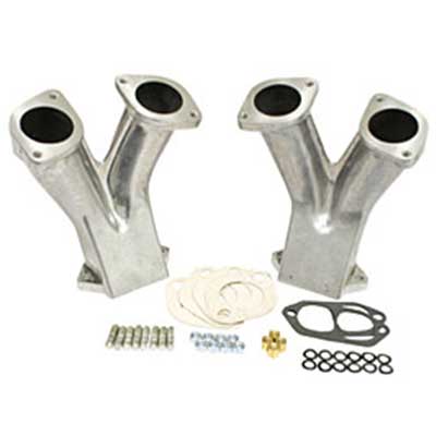 EMPI Stage 3 GTV-2 Match Ported Tall Manifolds for IDF/HPMX Carburetors, Pair with Hardware