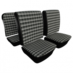 1965-1967 VW Beetle Seat Upholstery - Front & Rear - Plaid Full Insert